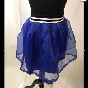 RE-NAMED SHORT SKIRT ROYAL BLUE SHEER LINED SIZE M